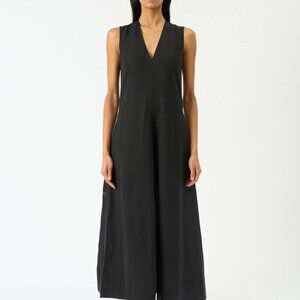 Totême Fluid V-Neck Dress sz 34 (pockets!) Black